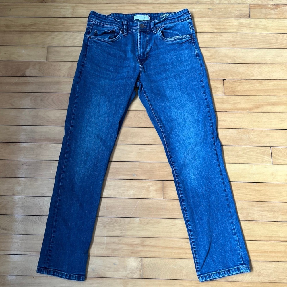 English Laundry Sutton Slim Straight Medium Wash Blue Jeans Mens 32x30